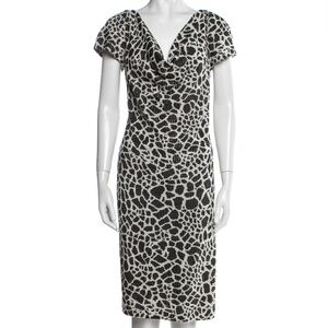 ST. JOHN EVENING Size 12 Animal Print Knee-Length Dress